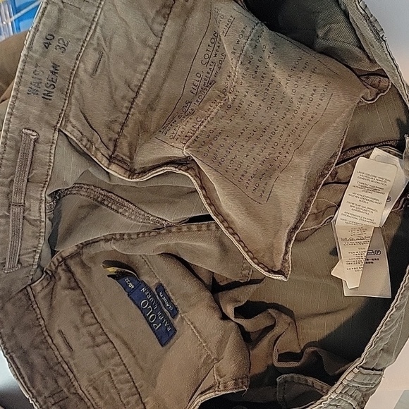 Polo Ralph Lauren Pants Mens Green Army Military Paratrooper Cargo - Picture 11 of 13